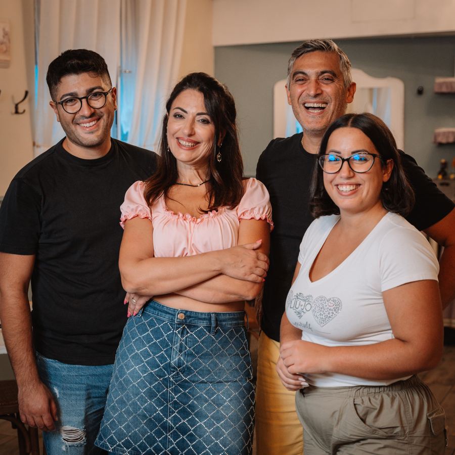La famiglia Borriello: Maurizio, Enza, Marco e Ilaria